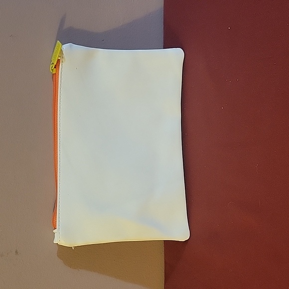 Sephora White and Neon Pink and Yellow Makeup Pouch/ Travel Bag - Picture 2 of 5